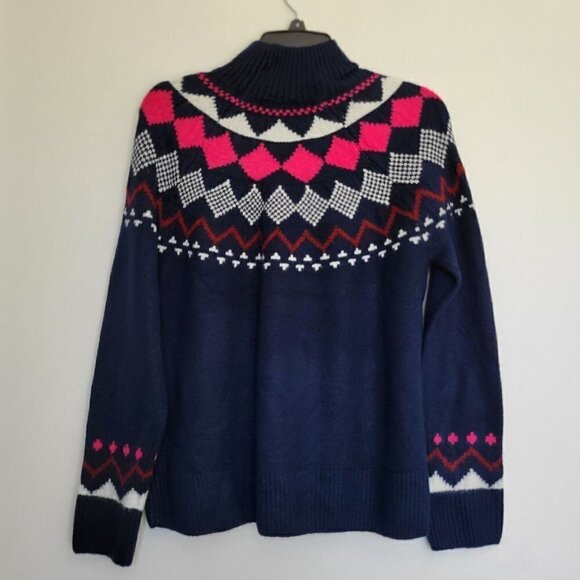 VINCE CAMUTO Mock Neck Fair Isle Sweater Multicolor Size S - Picture 5 of 9